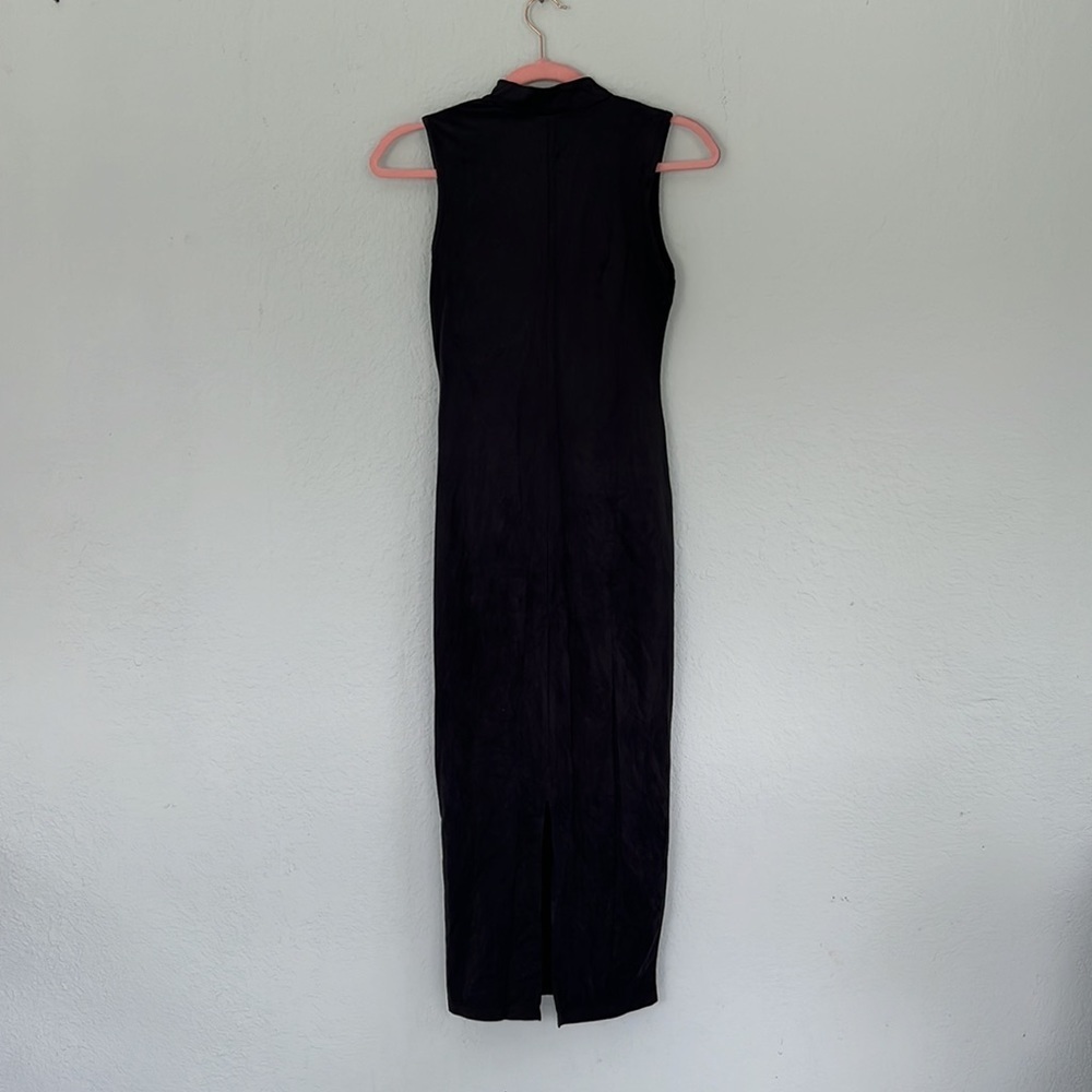 Black Faux Suede Maxi Dress Size XS - Picture 6 of 7